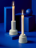 MADE.COM marbled teal taper candle holders set of 2, imported from the UK