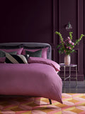 Duvet Cover Set Orchid Pink Sateen Super King, imported from the UK