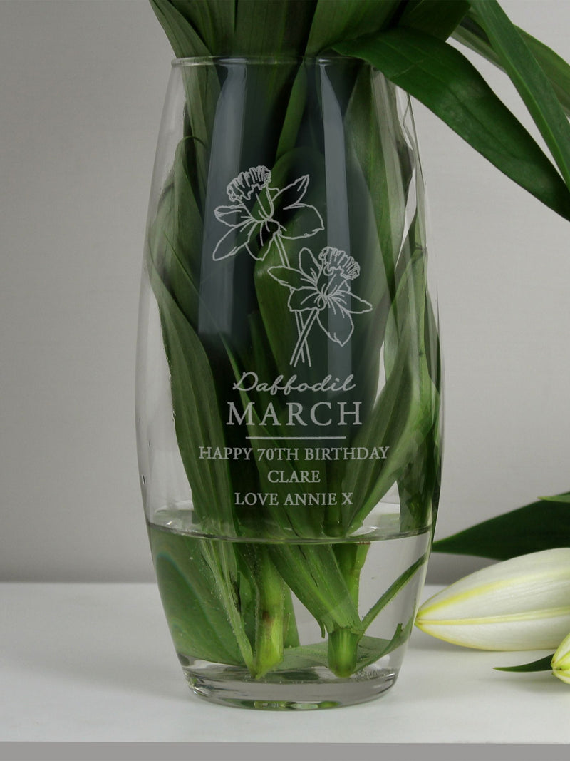 PMC March birth flower bullet vase, imported from the UK