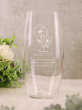 PMC Personalised August Birth Flower Bullet Vase, imported from the UK