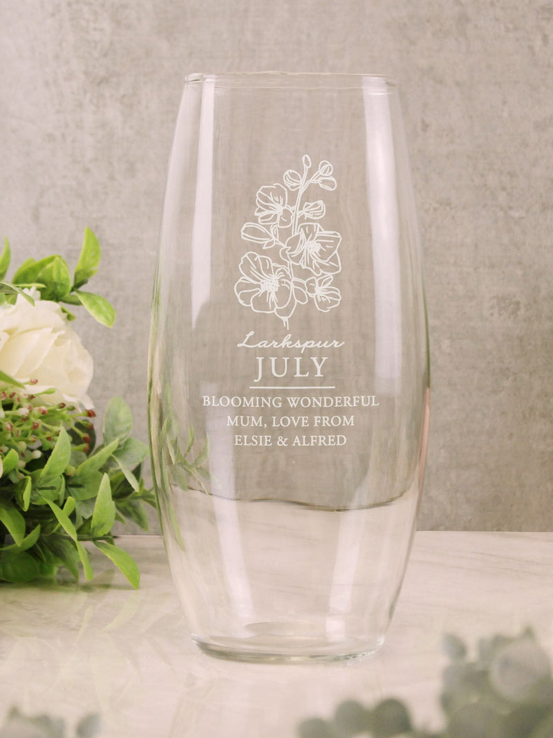 PMC July birth flower bullet vase, imported from the UK