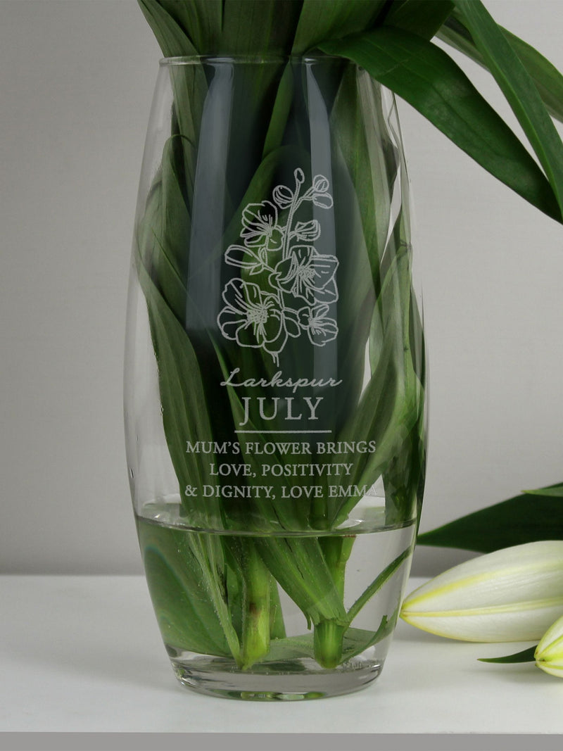 PMC July birth flower bullet vase, imported from the UK