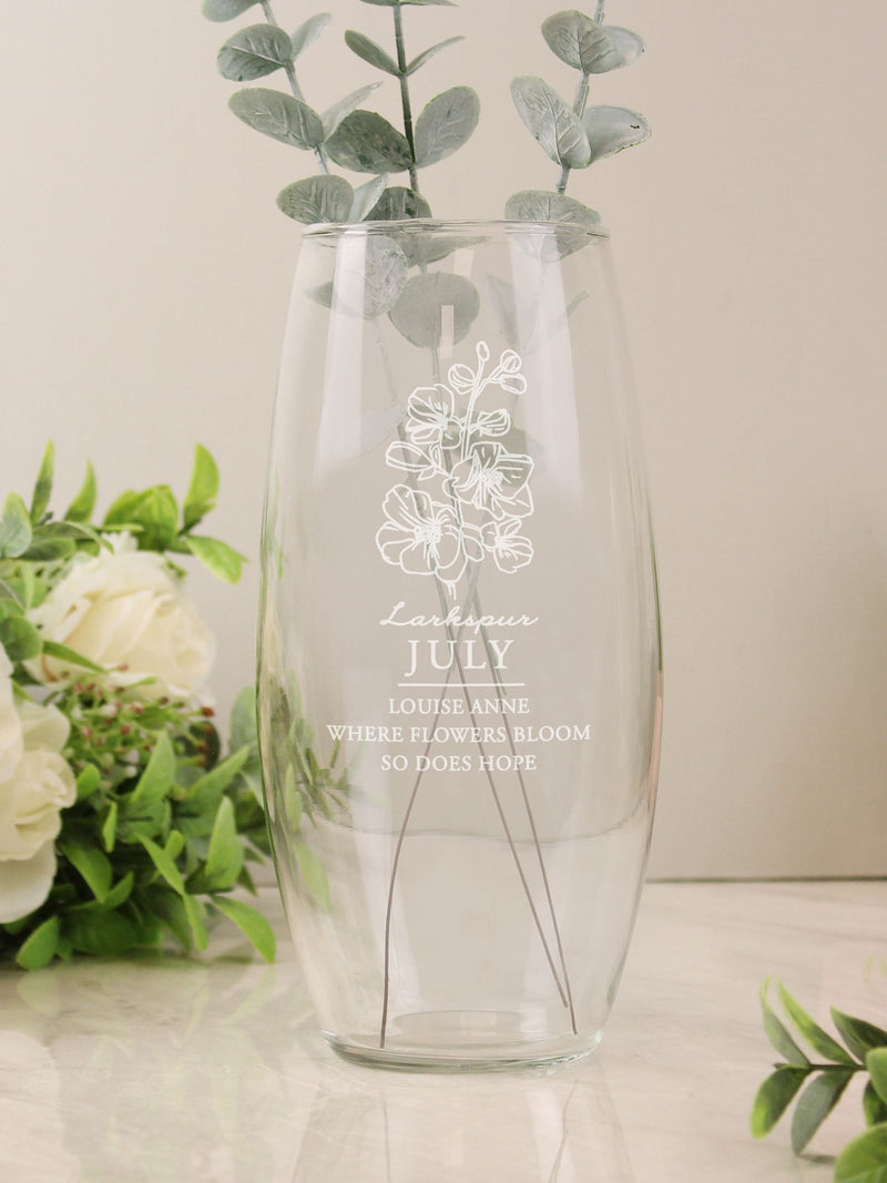 PMC July birth flower bullet vase, imported from the UK