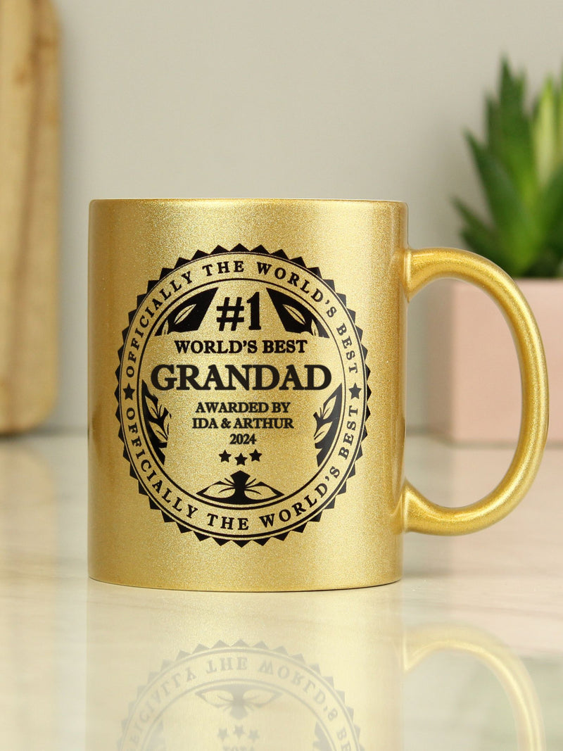 PMC Personalised Worlds Best Gold Mug, imported from the UK