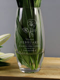 PMC personalisable February birth flower bullet vase - British product