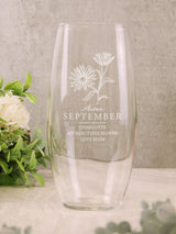 Next PMC Personalised September Birth Flower Bullet Glass Vase- Buy online at McGrocer