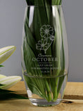 PMC Personalised October Birth Flower Bullet Vase, imported from the UK