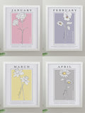PMC birth flower A4 framed print, imported from the UK