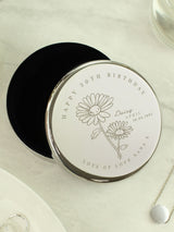 Next PMC Personalised April Birth Flower Round Trinket Box- Buy online at McGrocer