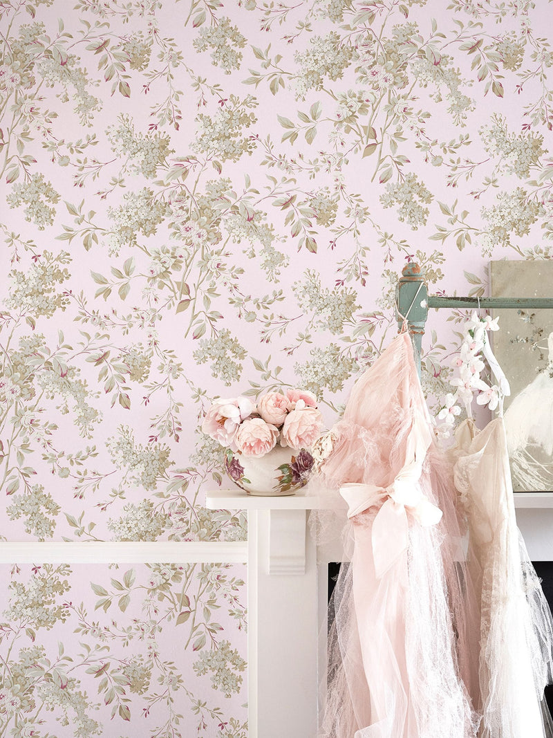 Shabby Chic Rachel Ashwell Pink Chelsea wallpaper 10M - British product