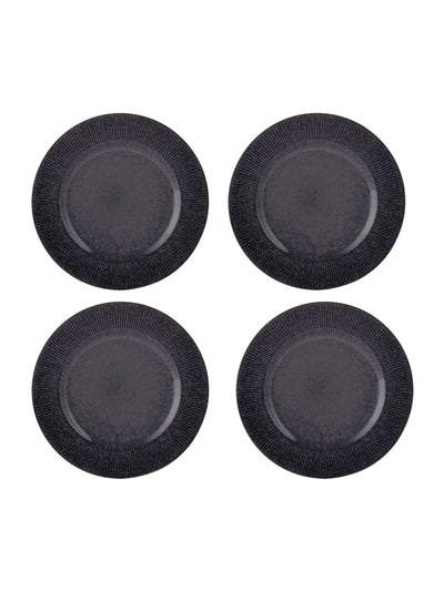 Mason Cash Schwarze reaktive lineare 27cm Speiseteller Set mit 4 Stück