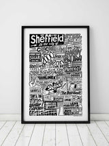Next Sketchbook Design Sheffield Landmarks Illustration Framed Wall Art Print A3- Buy online at McGrocer