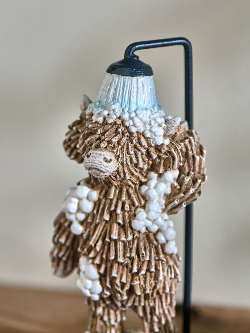 Hamish the Highland cow shower bathroom ornament, imported from the UK