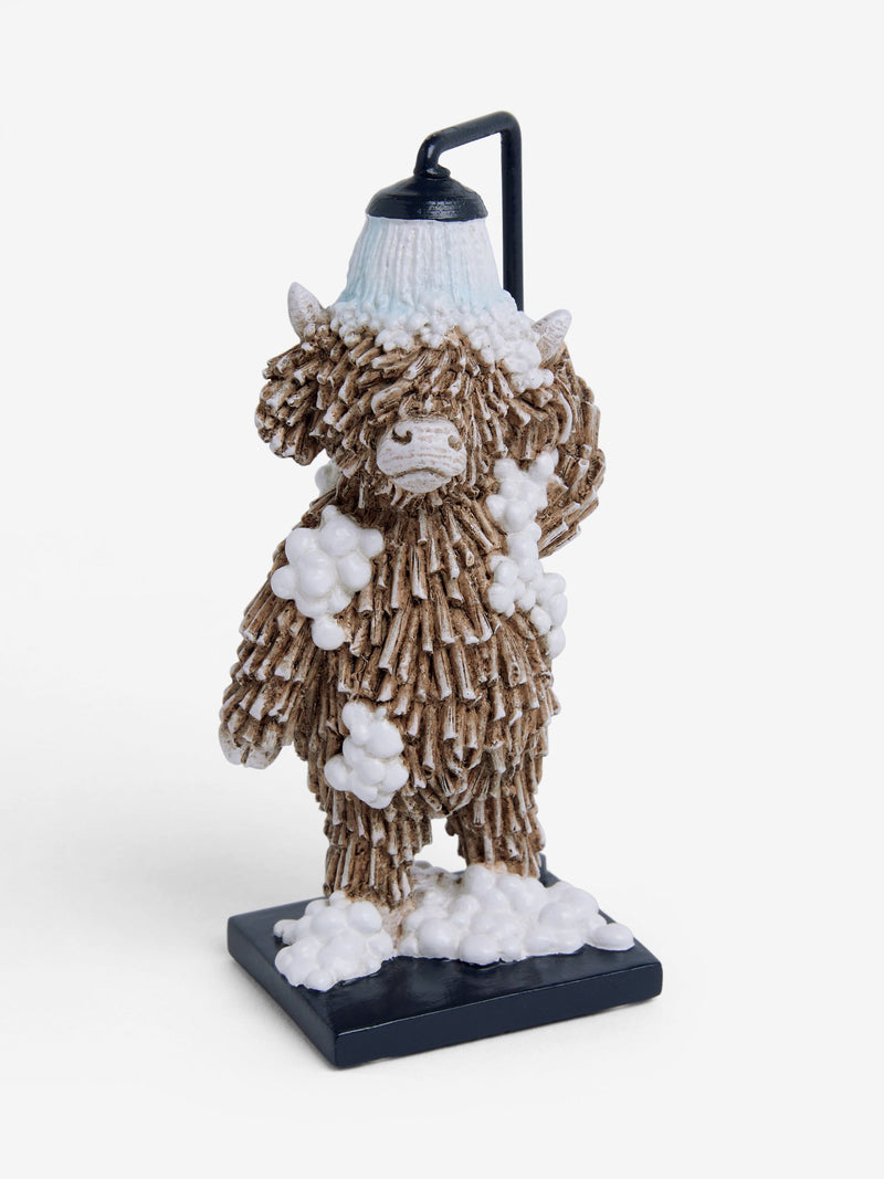 Hamish the Highland cow shower bathroom ornament, imported from the UK