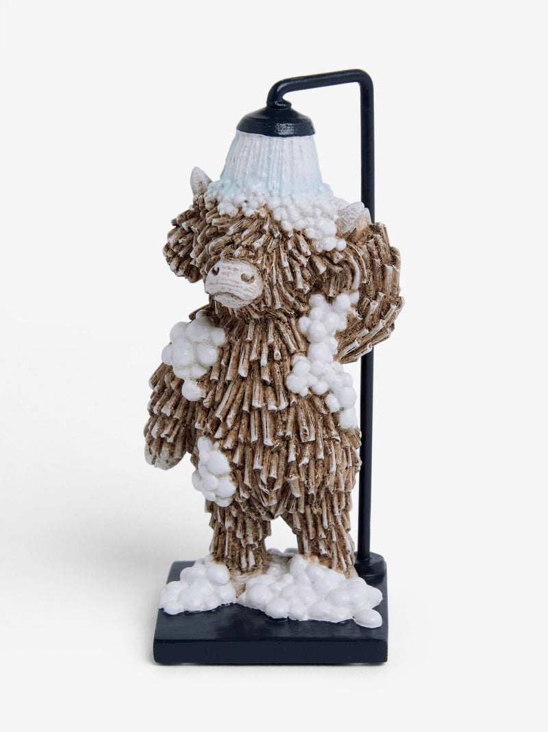 Hamish the Highland cow shower bathroom ornament, imported from the UK