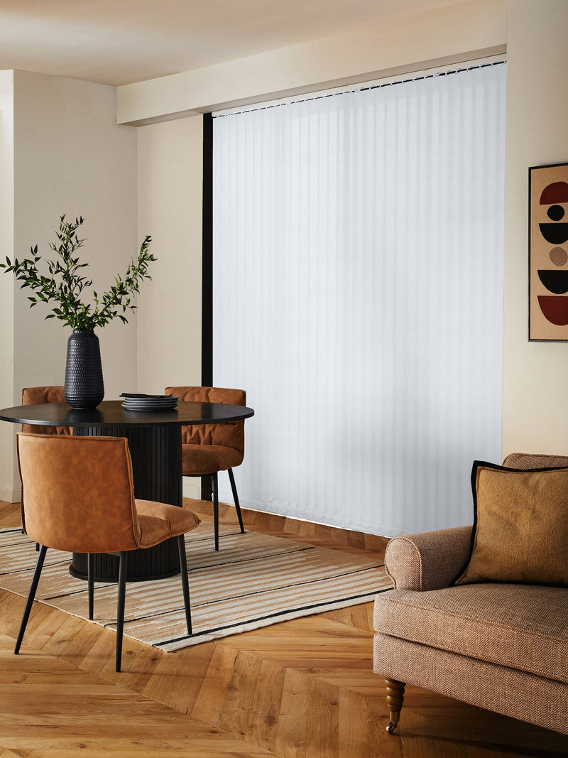 Amori white vertical blinds made to measure (British brand)