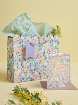 Next Blue Medium Floral Print Gift Bag and Card Set- Buy online at McGrocer