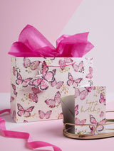 Next Pink Large Butterfly Gift Bag and Card Set- Buy online at McGrocer
