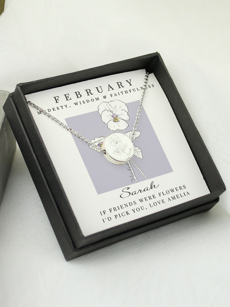 PMC February birth flower necklace 19.5 inches, imported from the UK