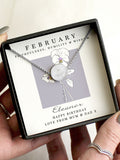 PMC February birth flower necklace 19.5 inches, imported from the UK