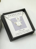 PMC February birth flower necklace 19.5 inches, imported from the UK
