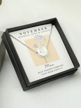 Next PMC Personalised November Birth Flower Necklace and Box- Buy online at McGrocer