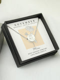 PMC November birth flower necklace personalisable, imported from the UK