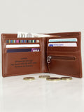 PMC personalised brown leather wallet (British brand)