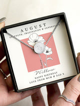 Next PMC Personalised August Birth Flower Necklace and Gift Box- Buy online at McGrocer