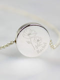PMC personalised August birth flower necklace, UK version