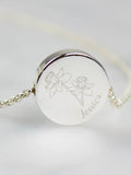 PMC March birth flower necklace and box, imported from the UK