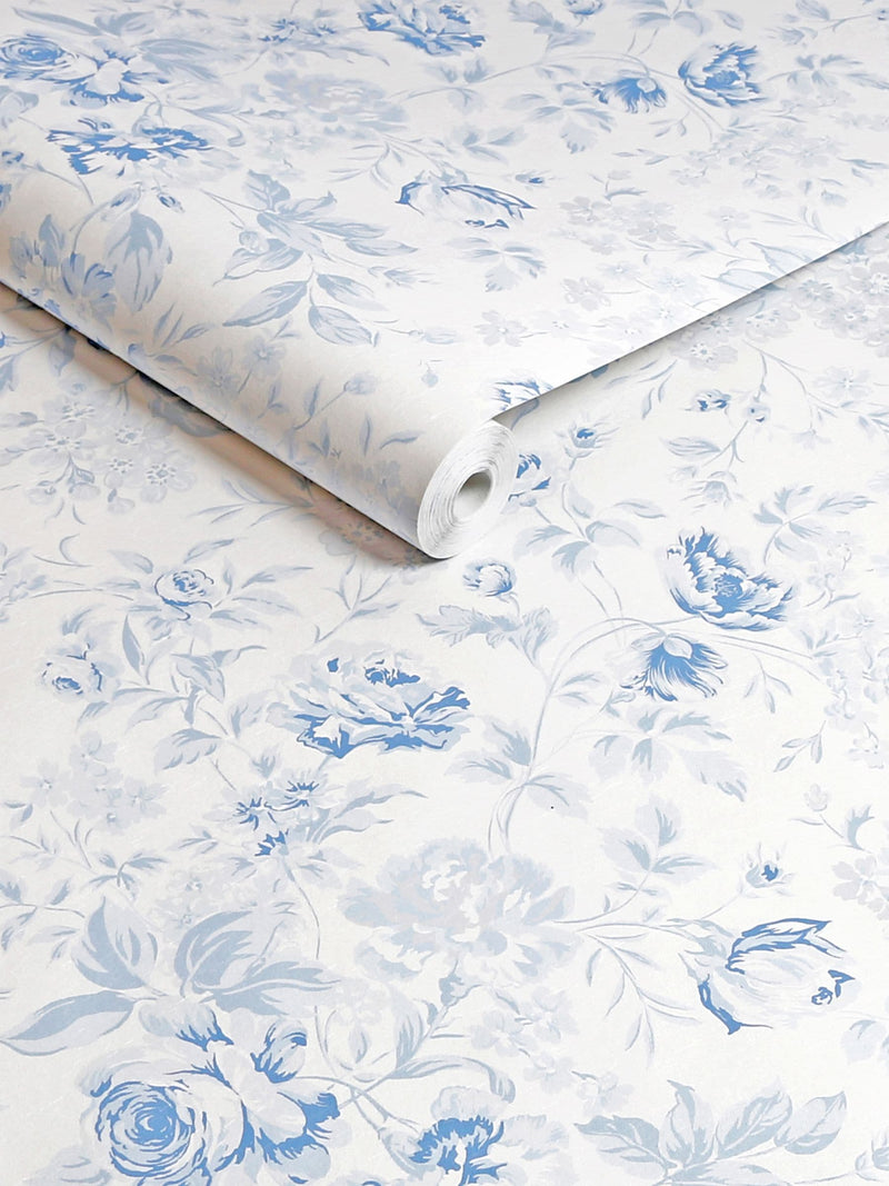 Shabby Chic Blue Romantic Rose wallpaper sample A4 - British product