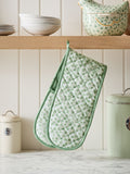 double oven gloves sage green cotton - British brand