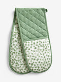 double oven gloves sage green cotton - British brand