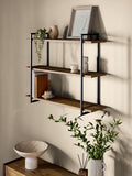 Dark Bronx wide 3 tier wall shelves 75cm (British brand)