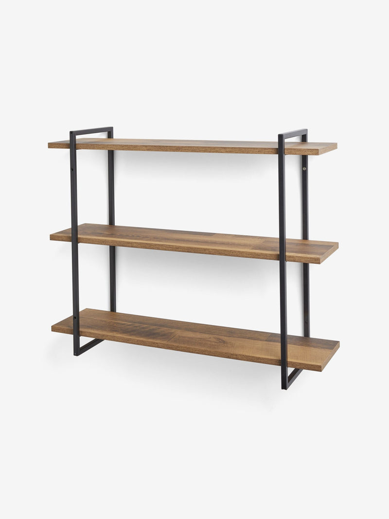 Dark Bronx wide 3 tier wall shelves 75cm (British brand)