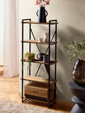 Bronx 5 tier wall shelves dark wood effect (British brand)