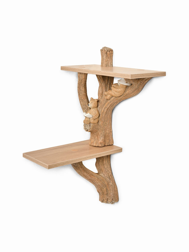 Natural Bertie Bear corner shelf - British product