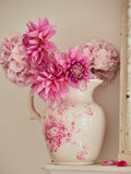 Shabby Chic white pink floral vase jug (British brand)