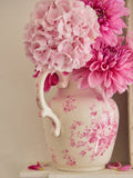 Shabby Chic white pink floral vase jug (British brand)