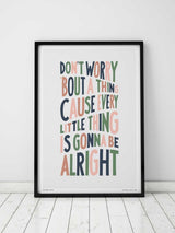 Next Sketchbook Design Multi Don't Worry About A Thing Framed Typography Print Black A3- Buy online at McGrocer