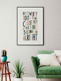 Sketchbook Design hand-drawn typography print A3 black frame, imported from the UK