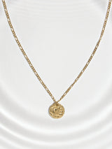 Next Gold Tone Waterproof Stainless Steel Hammered Disc Necklace- Buy online at McGrocer