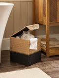 Bronx Natural Woven Lid Bathroom Bin 25cm, imported from the UK