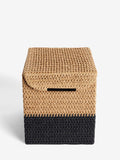 Bronx Natural Woven Lid Bathroom Bin 25cm, imported from the UK