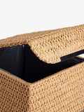 Bronx Natural Woven Lid Bathroom Bin 25cm, imported from the UK