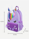 Harry Bear purple unicorn backpack with pom pom keyring, UK version