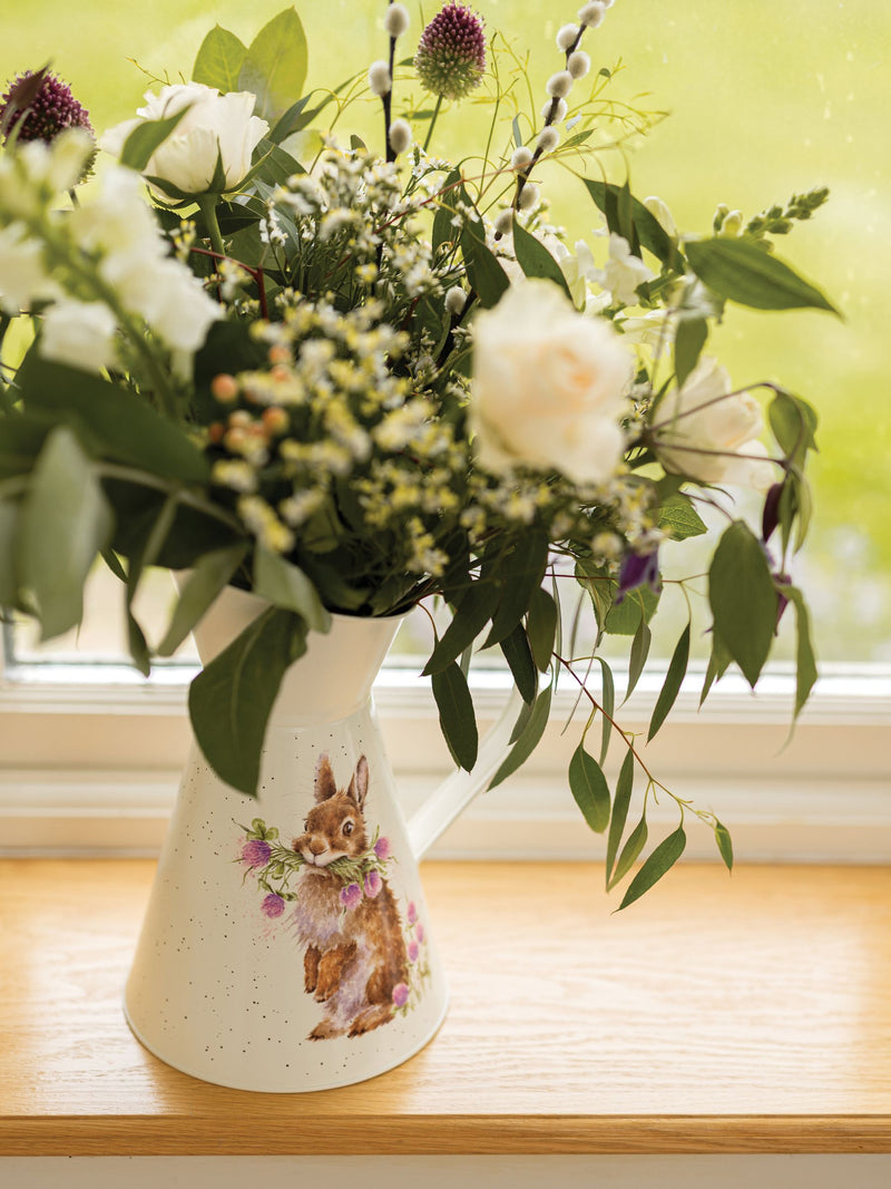 Wrendale pink steel flower vase jug 21.5cm height (British brand)