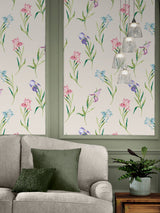 Next Laura Ashley Soft Natural Hawling Irises A4 Wallpaper Sample- Buy online at McGrocer