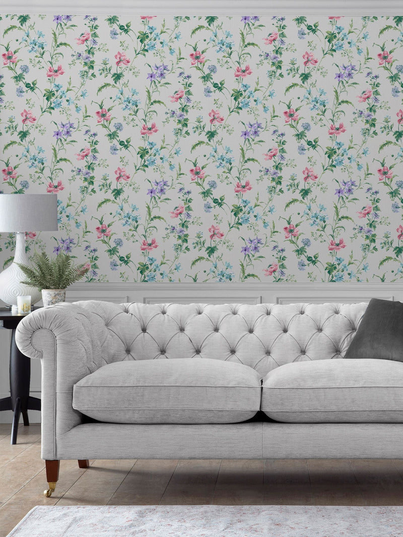 Laura Ashley Poppy Meadow wallpaper sample A4, imported from the UK